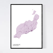 Load image into Gallery viewer, Lanzarote Island Map Print