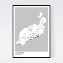Load image into Gallery viewer, Lanzarote Island Map Print