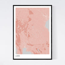 Load image into Gallery viewer, Laos Country Map Print