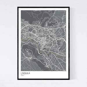 L'Aquila City Map Print