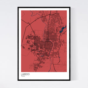 Laredo City Map Print