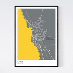 Largs Town Map Print