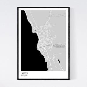Largs Town Map Print