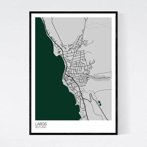 Largs Town Map Print