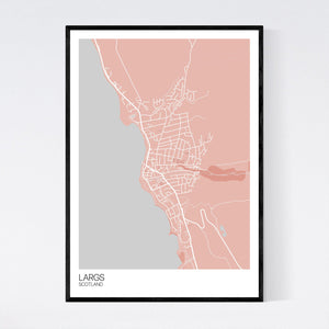 Largs Town Map Print