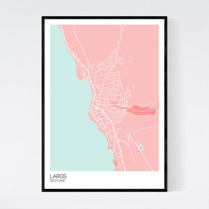 Largs Town Map Print