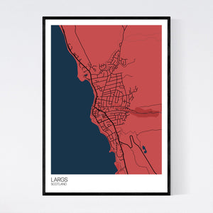 Largs Town Map Print