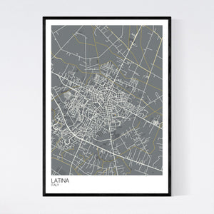 Latina City Map Print