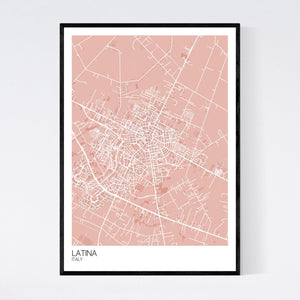 Latina City Map Print
