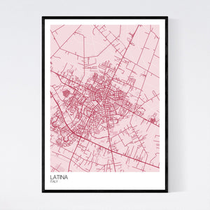 Latina City Map Print