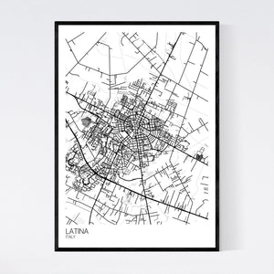 Latina City Map Print