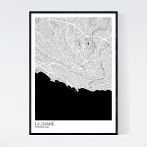 Lausanne City Map Print