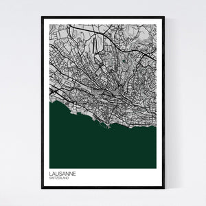 Lausanne City Map Print