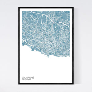 Lausanne City Map Print