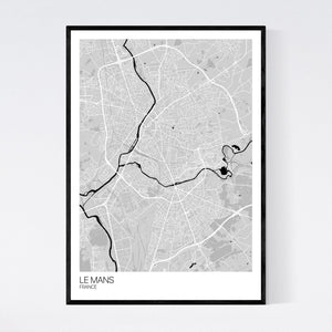 Le Mans City Map Print