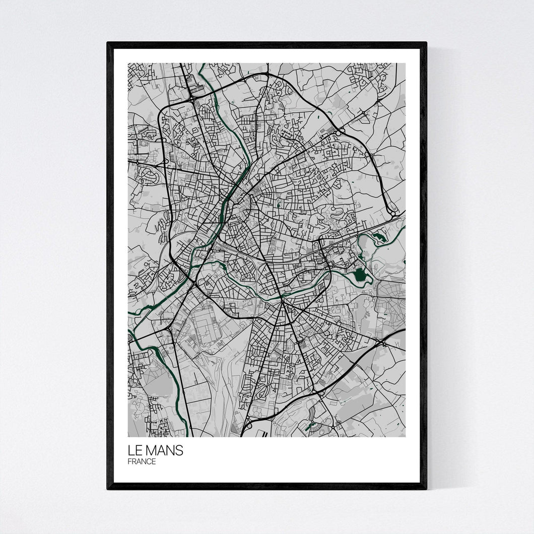 Le Mans City Map Print