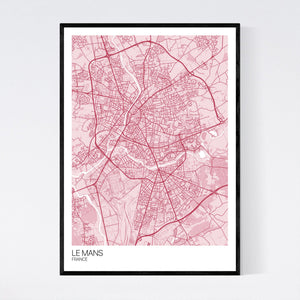 Le Mans City Map Print