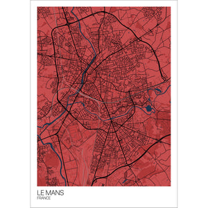 Map of Le Mans, France
