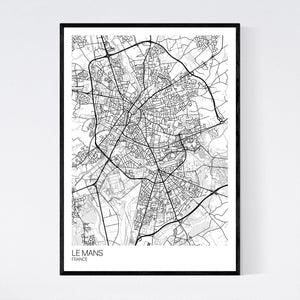 Le Mans City Map Print