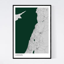 Load image into Gallery viewer, Lebanon Country Map Print
