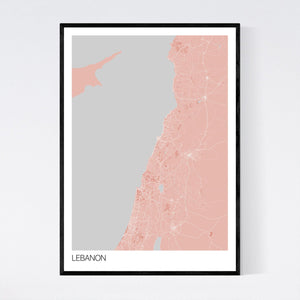 Map of Lebanon, 