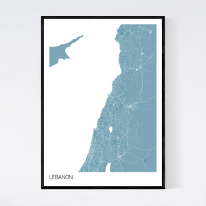 Lebanon Country Map Print