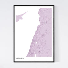 Load image into Gallery viewer, Lebanon Country Map Print