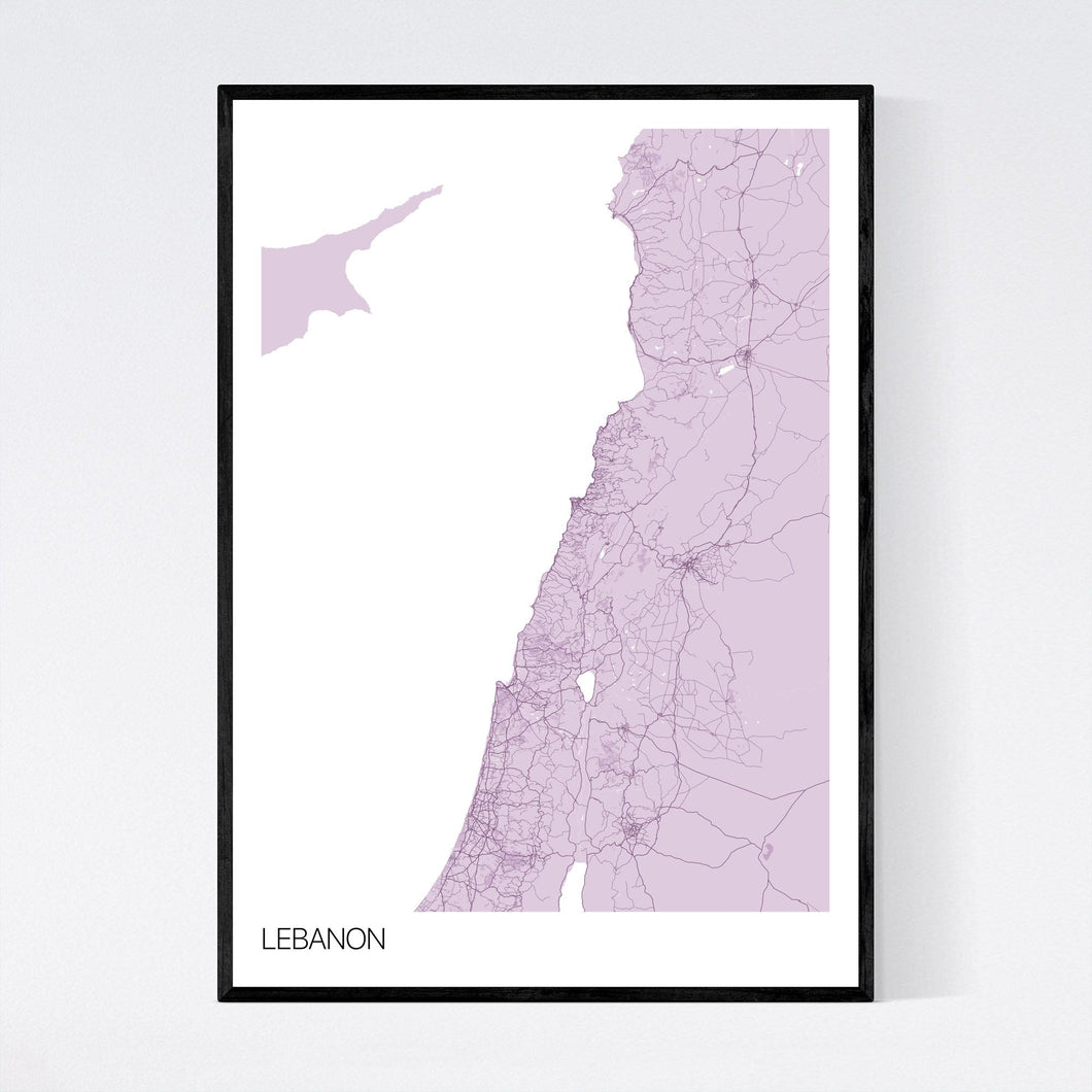 Lebanon Country Map Print
