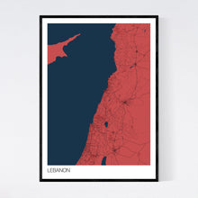Load image into Gallery viewer, Lebanon Country Map Print