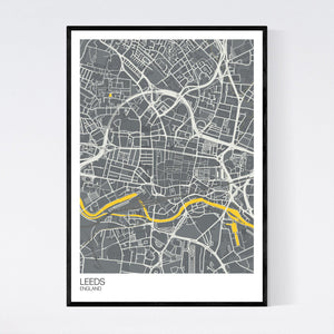 Leeds City Centre City Map Print