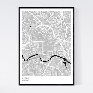 Leeds City Centre City Map Print