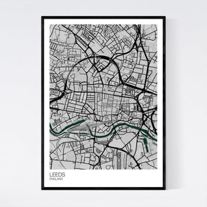 Leeds City Centre City Map Print