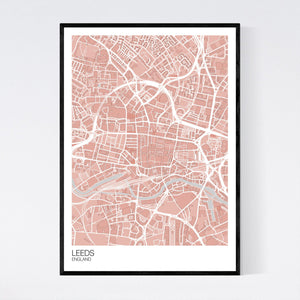 Leeds City Centre City Map Print