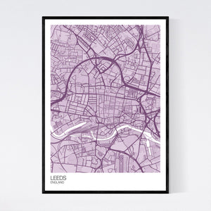 Leeds City Centre City Map Print