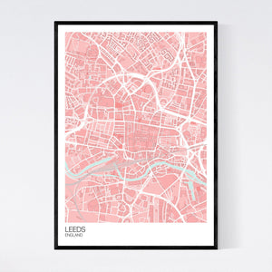 Leeds City Centre City Map Print