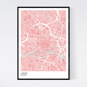 Leeds City Centre City Map Print