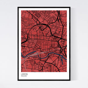 Leeds City Centre City Map Print