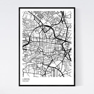 Leeds City Centre City Map Print