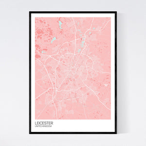 Leicester City Map Print
