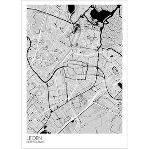 Map of Leiden, Netherlands
