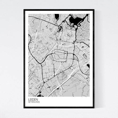 Map of Leiden, Netherlands