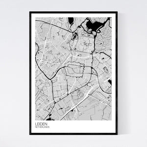 Map of Leiden, Netherlands