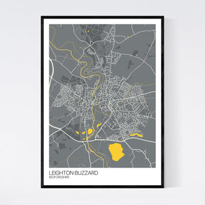 Leighton Buzzard Town Map Print