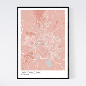 Leighton Buzzard Town Map Print