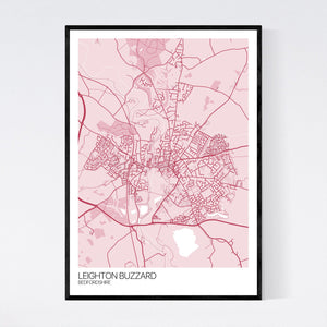 Leighton Buzzard Town Map Print