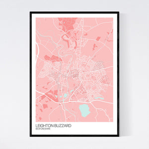 Leighton Buzzard Town Map Print