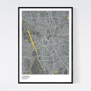 Leipzig City Map Print