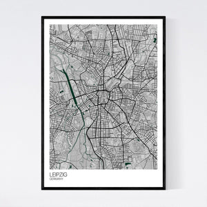 Leipzig City Map Print