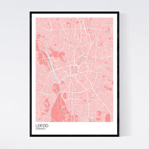 Leipzig City Map Print
