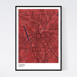 Leipzig City Map Print